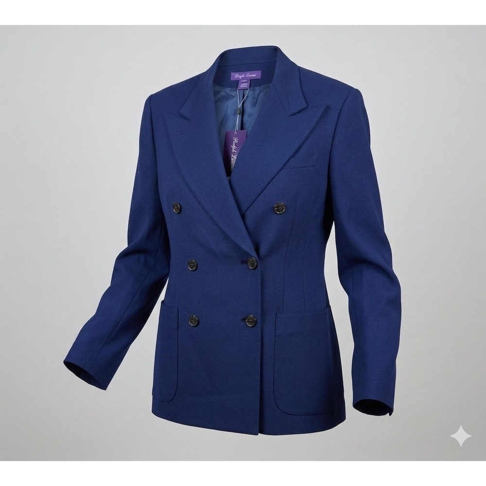 Ralph Lauren Purple Label 290798774001 Women's Navy 2 Button Blazer. NWT Size 12